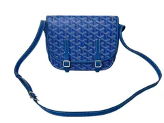 GOYARD ゴヤール ベルヴェデーレPM ショルダーバッグ BELVE3PMLTY09CG09P ブルー PVC レザー シルバー金具 美品 中古 4b000292のサムネイル