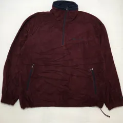 Champion チャンピオン ハーフジップ フリース プルオーバー  中国製 メンズXL ワインレッド/ネイビー