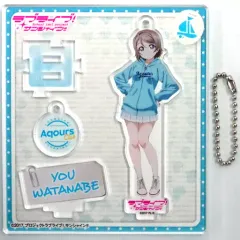 【中古】アクリルスタンド・アクリルパネル 渡辺曜 Aqours CLUB 公式アクリルスタンドキーホルダー(私服ver.) 「ラブライブ!サンシャイン!!」 Aqours CLUB限定グッズ
