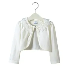 ☆ タイプD×ホワイト ☆ 120cm ☆ 女の子 フォーマル 長袖 ボレロ カーディガン gkwear488 子供服 フォーマル 女の子 ボレロ 子ども服 カーディガン 羽織 入園式 入学式 花柄 レース 110 110 120 130 トップス