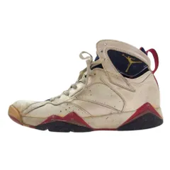 NIKE ナイキ スニーカー 130157-110 観賞用 ヴィンテージ 92s AIR JORDAN 7 OG BARCELONA OLYMPIC AJ7 エアジョーダン バルセロナオリンピック スニーカー ホワイト系 ネイビー系 27.5cm【中古】