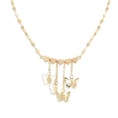 ✨【韓国トレンド】ネックレスレディース ハート型蝶々ペンダントネックレス シンプル オシャレ 大人可愛い