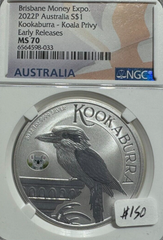 2022P SILVER ATRALIA KOOKABURRA EARLY RELEASES KOALA PRIVY NGC MS 70 033