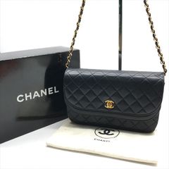美品 CHANEL シャネル ココマーク マトラッセ ターンロック ラムスキン チェーン ショルダー バッグ ブラック レディース ブランド a9164