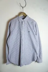美品 正規 90s Vintage RALPH LAUREN ヴィンテージ ラルフローレン CLASSIC FIT 長袖シャツ ストライプ ビンテージ ブルー 713P L 本物★2