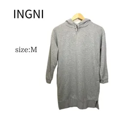 INGNI　イング　スウエット ワンピース　チュニック　フード付き　七分袖　レディース　グレー　M