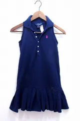【212299】POLO RALPH LAUREN ラルフローレン  ノースリーブ 鹿の子 ポロシャツワンピース　キッズ 140