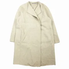 セオリー リュクス theory luxe カシミヤ ウール ダブルフェイス リバーコート ジャケット 03-9309605 40 L ベージュ ur233 【中古】