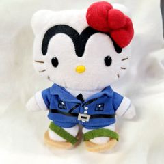 中古★こち亀展　ハローキティ　両津勘吉　マスコット　ぬいぐるみ　キーホルダー