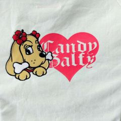 キャンディガルフィー CANDYGALFY　半袖Tシャツ　GFYチビT　白　F（メス犬サイズ）　It is a T-shirt with a character.