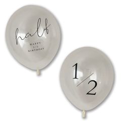 【特価商品】風船 誕生日 おうちスタジオ 飾り ６ヶ月 1/2 2個セット half バルーン birthday ナチュラル ハーフバースデー (クリア)