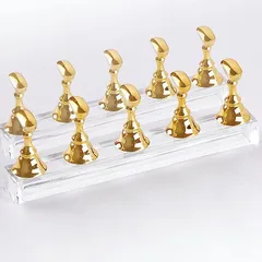 COLORBIRD ネイルチップスタンド マグネット 磁石 ネイルスタンド クリア ゴールド 10個セット( ゴールド 10個セット,  2.4x1.4cm)