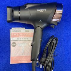展示★コイズミ マイナスイオンヘアドライヤー KHD-9140/K ブラック 大風量 スカルプ機能 ツインマイナスイオン ハンズフリー