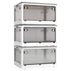 【数量限定】X XUNTAO【収納ボックス 折りたたみ】蓋付き 積み重ね 全方向から取り出せる 3個セット 収納ケース 衣類 布団 小物 収納 折り畳み コンテナ ボックス 大型 プラスチック キャスター付き おしゃれ 組立簡単 多機能 防塵 防カビ 防湿