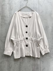 le.coeur blanc ルクールブラン 3095039703 フロントボタンギャザーペプラムブラウス シャツ size38/アイボリー ◇■レディース