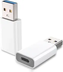 MOSWAG USB-USB Cアダプタ, Apple MagSafe Watch 9/8/7/SE/Ultraと互換性のあるUSBオスアダプタへのUSB Cメス, iPhone 15 14 13 12 Mini Pro Max,iPad,