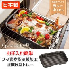 グリルトレー グリルプレート グリルパン 日本製 フッ素加工 深型 耐久性 お手入れ 簡単 穴なし サビにくい グリル トレー 調理器具 IH ガス 両面 片面