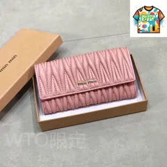 【今日特価】Miu Miu ミュウミュウ 最新人気ウォレット 提花圧紋デザイン 高級小羊皮で触感柔らかく作り細かい-WTO輸入2