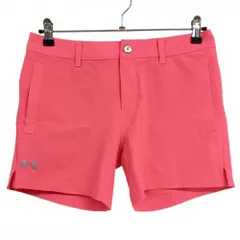 【美品】アンダーアーマー ショートパンツ 蛍光ピンク COLD BLACK レディース MD ゴルフウェア UNDER ARMOUR