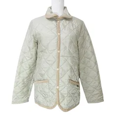 ラベンハム LAVENHAM WA-AW03 キルティングジャケット ブルゾン中綿 パイピング チンストラップ 36 S相当 ベージュ系 IBO64 Xのサムネイル