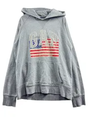 GAP(ギャップ) アメリカ国旗 グレー フード Tシャツ 139