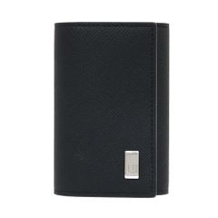 ほぼ未使用】 ダンヒル 名刺入れ フラップ レザー ロゴプレート 黒