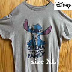 【古着】Disney(ディズニー)半袖Tシャツ XL グレー スティッチ フロントプリント US古着