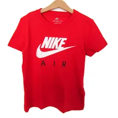 ナイキ 半袖Ｔシャツ トップス ロゴT コットン スポーツウエア キッズ 男の子用 6-7Yサイズ 赤×白×黒 NIKE 【中古】