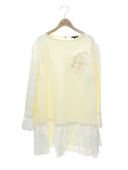 トゥービーシック W7P14-693-02 ニットチュニック 46 アイボリー 素材切替 フラワー刺繍 ITNN2OGKRSZA