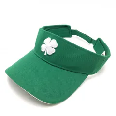 【美品】ブラッククローバー サンバイザー グリーン×白 立体刺しゅう  ゴルフウェア BLACK CLOVER