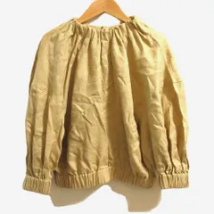 HYKE / 長袖ブラウス/1/リネン/キャメル/無地/241-15206 050 良品 24SS HYKE ハイク LINEN SHIRRED TOP ブラウス 241-15206 サイズ1