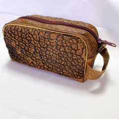 新品 未使用 本革 レザーポーチ セカンドバッグ 牛革 亀の甲つなぎ 和装 レア品 ブラウン