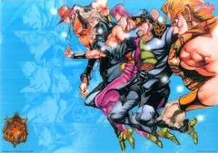 【中古】デスクマット 集合(背景ブルー) ビジュアルマット 「一番くじ ジョジョの奇妙な冒険Part3 スターダストクルセイダース～やれやれだぜ～」 H賞