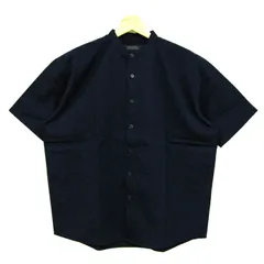 ナノユニバース ブラウス シャツ 半袖 未使用 バンドカラー ブランド トップス レディース Sサイズ ネイビー nano universe