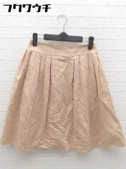 ◇　M-PREMIER　エムプルミエ　バックジップ　　　膝丈　プリーツ　スカート　サイズ38　ベージュ系　レディース 【中古】 【1002801321611】のサムネイル