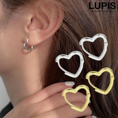 ピアス レディース フープピアス ハート シンプル メタル スタイリッシュ かわいい ガーリー シーンレス オフィス 韓国 韓国っぽ lupis ルピス v2580
