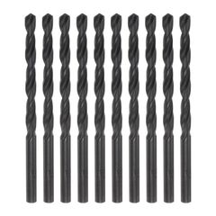 uxcell 10個セット ジョバードリルビット 4.8mm (1/5) ナイトライドコーティング 高速度鋼 (HSS) 4241 トゥイ ストドリルビット ステンレス鋼 銅 アルミニウム合金 金属 木材 プラスチック用 黒