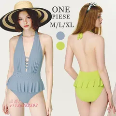 水着 レディース ワンピース 体型カバー セクシーモノキニ ホルターネック 無地 リブフリル 背中オープン 20代 30代 セクシーワンピース水着 バックシャン 40代  vii3u382593