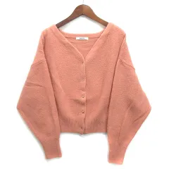 スナイデル SNIDEL ラクーン ニット カーディガン 長袖 コーラル F SWNT224009