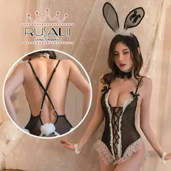 【dme-081（8582）】 バニー服 セクシーテディ 股割れ オープンクロッチ 編み上げ テディ セクシー コスプレ セクシーランジェリー バニーガール コスチューム ベビードール  仮装 過激 誘惑 勝負下着 オールインワン 可愛い