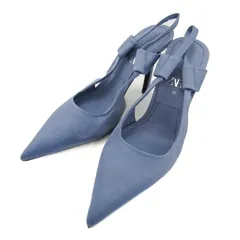 ザラ ミュール パンプス ポインテッドトゥ ハイヒール 靴 レディース 37サイズ ライトブルー ZARA 【中古】