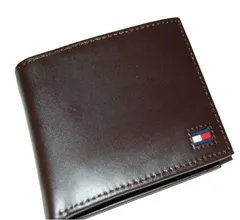 トミーヒルフィガー レザーウォレット 財布 ダーク BROWN