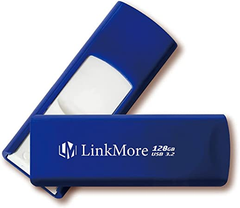 LinkMore USBメモリ 128GB USB3.2 スライド式 (最大読込速度100MB/s)