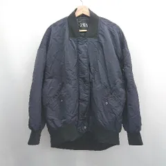 ◇ ⊇ ZARA ザラ オーバーサイズ 長袖 ブルゾンジャケット サイズM ネイビー系 メンズ E  【1507160017965】