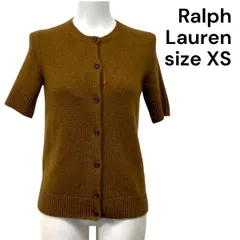 ◆ ラルフローレン Ralph Lauren ニットカーディガン 半袖 カシミア混 シルク混 XS 5号 レディース S5V178