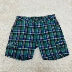 Kissmark Golf キスマークゴルフ マルチカラー コットンストレッチ チェックショートパンツ サイズ11 ロゴ刺繍