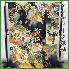 506aa1◇豪華 アンティーク振袖 古典柄 レトロモダン 大正ロマン 昭和レトロ 和洋MIX リメイク◇状態良好