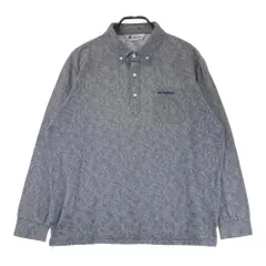 サイズ：LL BLACK&WHITE ブラックアンドホワイト  長袖ポロシャツ ボタンダウン 総柄 グレー系 [240101500480] ゴルフウェア メンズ ストスト