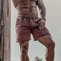 [L]メンズ ファッション 服 男性用 オシャレ シンプル 大人 かっこいい 大きいサイズ ストリート 紳士服 レトロ ロー エッジ スポーツ ズボン ランニング カジュアル 通気性 スリーハーフ パンツ ストレッチ トレーニング フィットネス パンツ 綿