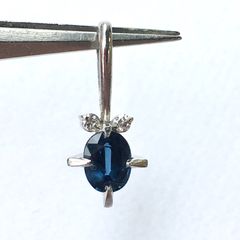 大粒　サファイア　ダイヤモンド　プラチナ　ペンダントトップ　新品